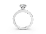 White gold Round Cut Channel Set Diamond Engagement Ring with Four-Prong Setting_265