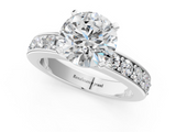White gold Round Cut Channel Set Diamond Engagement Ring with Four-Prong Setting_266
