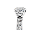 White gold Round Cut Channel Set Diamond Engagement Ring with Four-Prong Setting_267