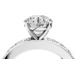 White gold Round Cut Channel Set Diamond Engagement Ring with Four-Prong Setting_269