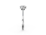 White gold Round Cut Channel Set Solitaire Engagement Ring with Four-Prong Setting_236