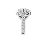 White gold Round Cut Channel Set Solitaire Engagement Ring with Four-Prong Setting_240
