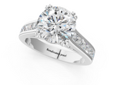 White gold Round Cut Channel Set Solitaire Engagement Ring with Prong Setting_59