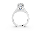 White gold Round Cut Channel Set Solitaire Engagement Ring with Prong Setting_61