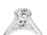 White gold Round Cut Channel Set Solitaire Engagement Ring with Prong Setting_62