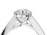 White gold Round Cut Channel Set Solitaire Ring with Four-Prong Setting_10
