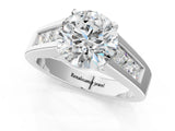 White gold Round Cut Channel Set Solitaire Ring with Four-Prong Setting_7