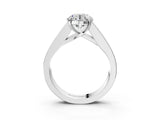 White gold Round Cut Channel Set Solitaire Ring with Four-Prong Setting_9