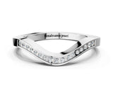 White gold Round Cut Channel Set Wave Band with Pavé Setting_12