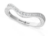 White gold Round Cut Channel Set Wave Band with Pavé Setting_13