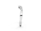 White gold Round Cut Channel Set Wave Band with Pavé Setting_14