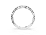 White gold Round Cut Channel Set Wave Band with Pavé Setting_15