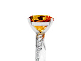 White gold Round Cut Citrine Engagement Ring with Side Stone Accents and Four-Prong Setting_41