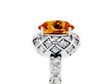 White gold Round Cut Citrine Scalloped Halo Engagement Ring with Round Shared Prong Band_53