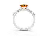 White gold Round Cut Citrine Scattered Round Accent Ring with Prong Setting_33
