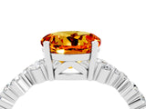 White gold Round Cut Citrine Scattered Round Accent Ring with Prong Setting_52