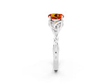 White gold Round Cut Citrine Solitaire Celtic Knot Ring with Four-Prong Setting_14