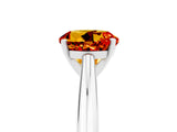White gold Round Cut Citrine Solitaire Engagement Ring with Cathedral Setting and Four-Prong Mount_107