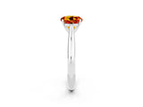 White gold Round Cut Citrine Solitaire Engagement Ring with Cathedral Setting and Four-Prong Mount_32