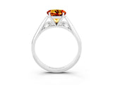 White gold Round Cut Citrine Solitaire Engagement Ring with Cathedral Setting and Four-Prong Mount_33
