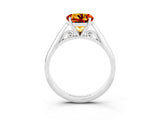 White gold Round Cut Citrine Solitaire Engagement Ring with Cathedral Setting and Four-Prong Mount_39