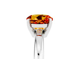 White gold Round Cut Citrine Solitaire Engagement Ring with Round Band and Four-Prong Setting_5