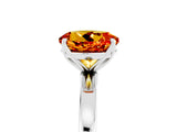 White gold Round Cut Citrine Solitaire Ring with Thin Band and Prong Setting_41