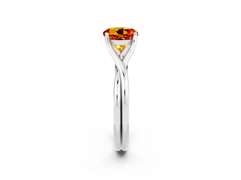 White gold Round Cut Citrine Solitaire Twist Band Prong Setting Ring_38