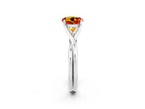 White gold Round Cut Citrine Solitaire Twist Band Prong Setting Ring_38