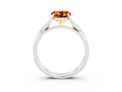 White gold Round Cut Citrine Solitaire Twist Band Prong Setting Ring_39