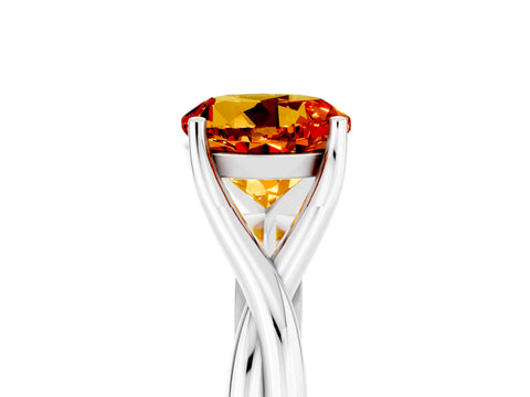 White gold Round Cut Citrine Solitaire Twist Band Prong Setting Ring_41