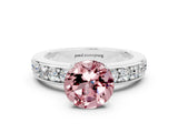 White gold Round Cut Cut Channel Set Diamond Engagement Ring with Four-Prong Setting