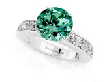 White gold Round Cut Cut Channel Set Diamond Engagement Ring with Four-Prong Setting_1