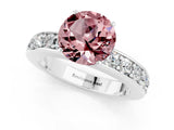 White gold Round Cut Cut Channel Set Diamond Engagement Ring with Four-Prong Setting_1