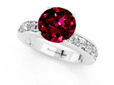 White gold Round Cut Cut Channel Set Diamond Engagement Ring with Four-Prong Setting_1