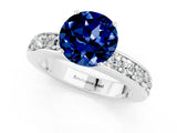 White gold Round Cut Cut Channel Set Diamond Engagement Ring with Four-Prong Setting_1