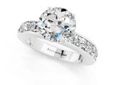 White gold Round Cut Cut Channel Set Diamond Engagement Ring with Four-Prong Setting_1