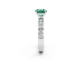 White gold Round Cut Cut Channel Set Diamond Engagement Ring with Four-Prong Setting_2