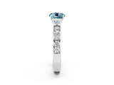 White gold Round Cut Cut Channel Set Diamond Engagement Ring with Four-Prong Setting_2