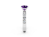 White gold Round Cut Cut Channel Set Diamond Engagement Ring with Four-Prong Setting_2