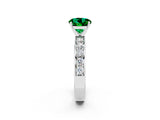 White gold Round Cut Cut Channel Set Diamond Engagement Ring with Four-Prong Setting_2