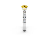 White gold Round Cut Cut Channel Set Diamond Engagement Ring with Four-Prong Setting_2