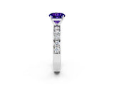 White gold Round Cut Cut Channel Set Diamond Engagement Ring with Four-Prong Setting_2
