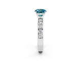 White gold Round Cut Cut Channel Set Diamond Engagement Ring with Four-Prong Setting_2