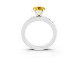 White gold Round Cut Cut Channel Set Diamond Engagement Ring with Four-Prong Setting_3