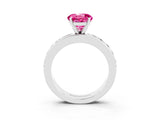 White gold Round Cut Cut Channel Set Diamond Engagement Ring with Four-Prong Setting_3