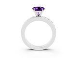 White gold Round Cut Cut Channel Set Diamond Engagement Ring with Four-Prong Setting_3