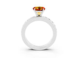 White gold Round Cut Cut Channel Set Diamond Engagement Ring with Four-Prong Setting_3