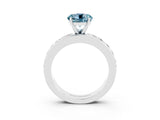 White gold Round Cut Cut Channel Set Diamond Engagement Ring with Four-Prong Setting_3