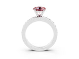White gold Round Cut Cut Channel Set Diamond Engagement Ring with Four-Prong Setting_3